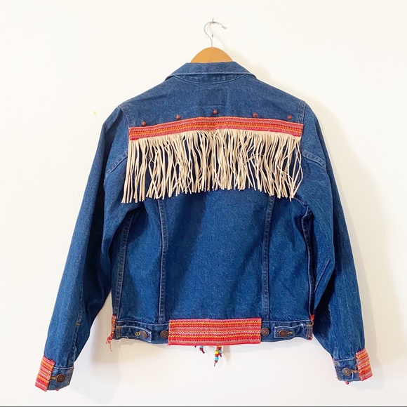 Vintage Plain Pocket Embellished Denim Jacket - Picture 8 of 9